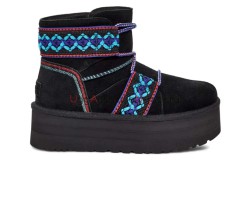 UGG CLASSIC MINI II BRAID PLATFORM BLACK