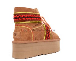 UGG CLASSIC MINI II BRAID PLATFORM CHESTNUT