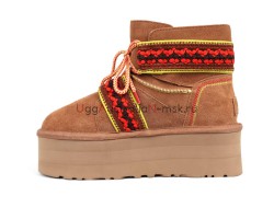 UGG CLASSIC MINI II BRAID PLATFORM CHESTNUT