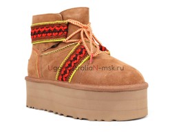 UGG CLASSIC MINI II BRAID PLATFORM CHESTNUT