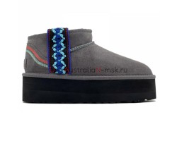 UGG CLASSIC ULTRA MINI BRAID PLATFORM GREY