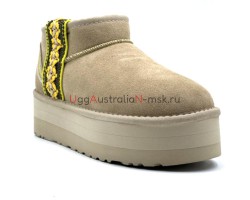 UGG CLASSIC ULTRA MINI BRAID PLATFORM SAND
