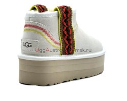 UGG CLASSIC ULTRA MINI BRAID PLATFORM WHITE