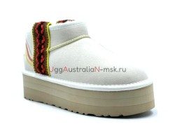 UGG CLASSIC ULTRA MINI BRAID PLATFORM WHITE