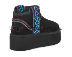 UGG CLASSIC ULTRA MINI BRAID PLATFORM BLACK