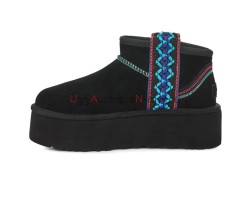 UGG CLASSIC ULTRA MINI BRAID PLATFORM BLACK