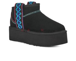 UGG CLASSIC ULTRA MINI BRAID PLATFORM BLACK