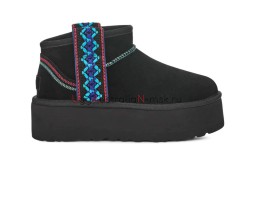 UGG CLASSIC ULTRA MINI BRAID PLATFORM BLACK