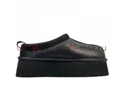 UGG WOMEN'S TASMAN TAZZ PLATFORM LEATHER BLACK
