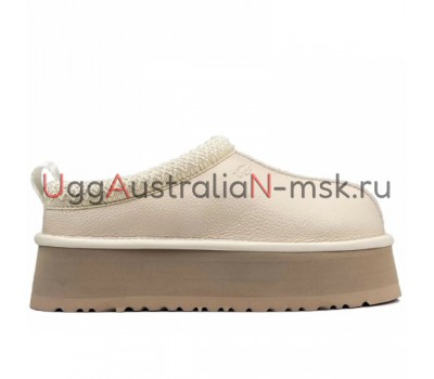 UGG WOMEN'S TASMAN TAZZ PLATFORM LEATHER SAND