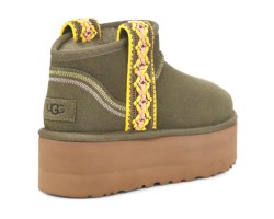 UGG CLASSIC ULTRA MINI BRAID PLATFORM BURT OLIVE