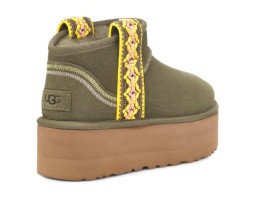UGG CLASSIC ULTRA MINI BRAID PLATFORM BURT OLIVE