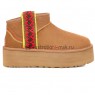 UGG CLASSIC ULTRA MINI BRAID PLATFORM CHESTNUT