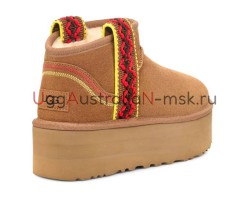 UGG CLASSIC ULTRA MINI BRAID PLATFORM CHESTNUT