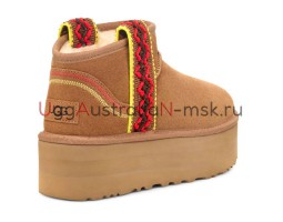 UGG CLASSIC ULTRA MINI BRAID PLATFORM CHESTNUT