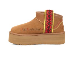 UGG CLASSIC ULTRA MINI BRAID PLATFORM CHESTNUT