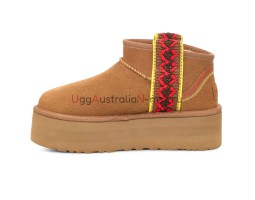 UGG CLASSIC ULTRA MINI BRAID PLATFORM CHESTNUT