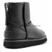 UGG CLASSIC ONE ZIP MINI LEATHER BLACK