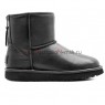 UGG CLASSIC ONE ZIP MINI LEATHER BLACK