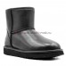 UGG CLASSIC ONE ZIP MINI LEATHER BLACK