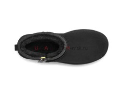 UGG WOMEN'S ULTRA MINI BLACK ZIP