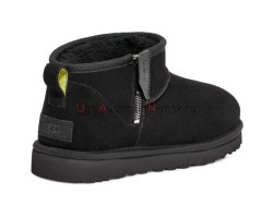 UGG MEN'S CLASSIC ULTRA MINI BLACK ZIP