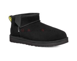 UGG MEN'S CLASSIC ULTRA MINI BLACK ZIP