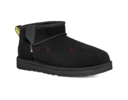 UGG MEN'S CLASSIC ULTRA MINI BLACK ZIP