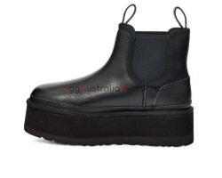 UGG NEUMEL PLATFORM CHELSEA BLACK LEATHER