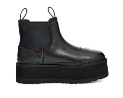 UGG NEUMEL PLATFORM CHELSEA BLACK LEATHER