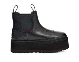UGG NEUMEL PLATFORM CHELSEA BLACK LEATHER