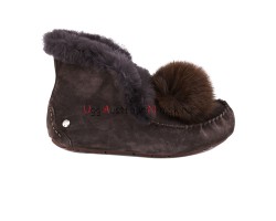 UGG MOCCASINS ALENA POM-POM CHOCOLATE