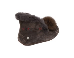 UGG MOCCASINS ALENA POM-POM CHOCOLATE