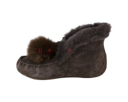 UGG MOCCASINS ALENA POM-POM CHOCOLATE