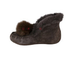 UGG MOCCASINS ALENA POM-POM CHOCOLATE