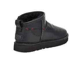 UGG MENS CLASSIC ULTRA MINI LEATHER BLACK