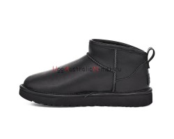 UGG CLASSIC ULTRA MINI  LEATHER BLACK