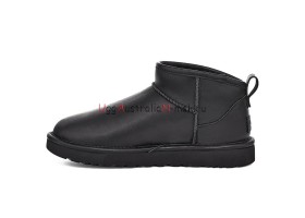 UGG MENS CLASSIC ULTRA MINI LEATHER BLACK
