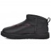 UGG CLASSIC ULTRA MINI  LEATHER BLACK