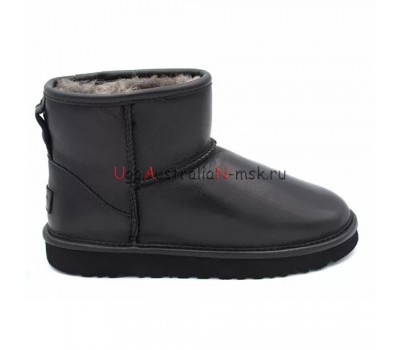 UGG MENS CLASSIC MINI LEATHER BLACK