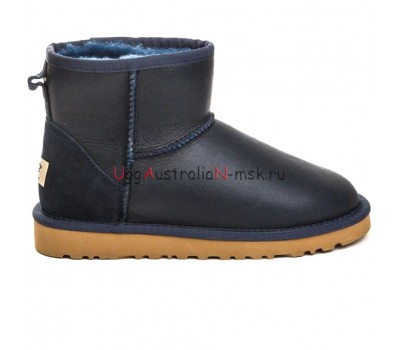 UGG MENS CLASSIC MINI METALLIC NAVY