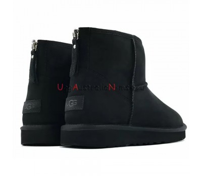  UGG MENS CLASSIC MINI ZIP II BLACK