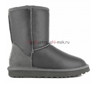 UGG MENS CLASSIC SHORT METALLIC GREY