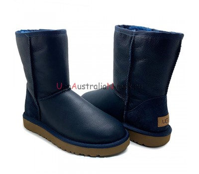  UGG MENS CLASSIC SHORT METALLIC NAVY