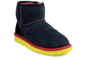  UGG CLASSIC MINI BLACK-YELLOW