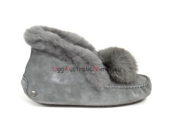 UGG MOCCASINS ALENA POM-POM GREY