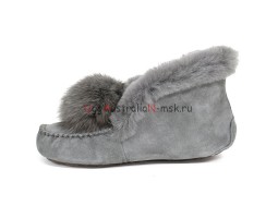 UGG MOCCASINS ALENA POM-POM GREY