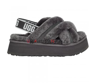 UGG Disco Cross Slide Charcoal