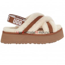 UGG Disco Cross Slide Chestnut