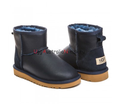 UGG WOMEN'S CLASSIC MINI II METALLIC NAVY 